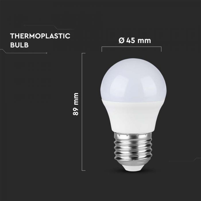 LED E27 LAMP 6,5W CW 600lm 180° 45X89 GLOBE SAMSUNG CHIP