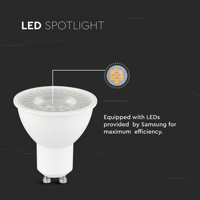 LED GU10 LAMP 7.5W CW 610lm 110° 50X55 WITH SAMSUNG CHIP