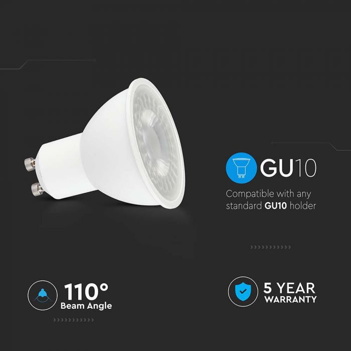 LED GU10 LAMP 7.5W CW 610lm 110° 50X55 WITH SAMSUNG CHIP