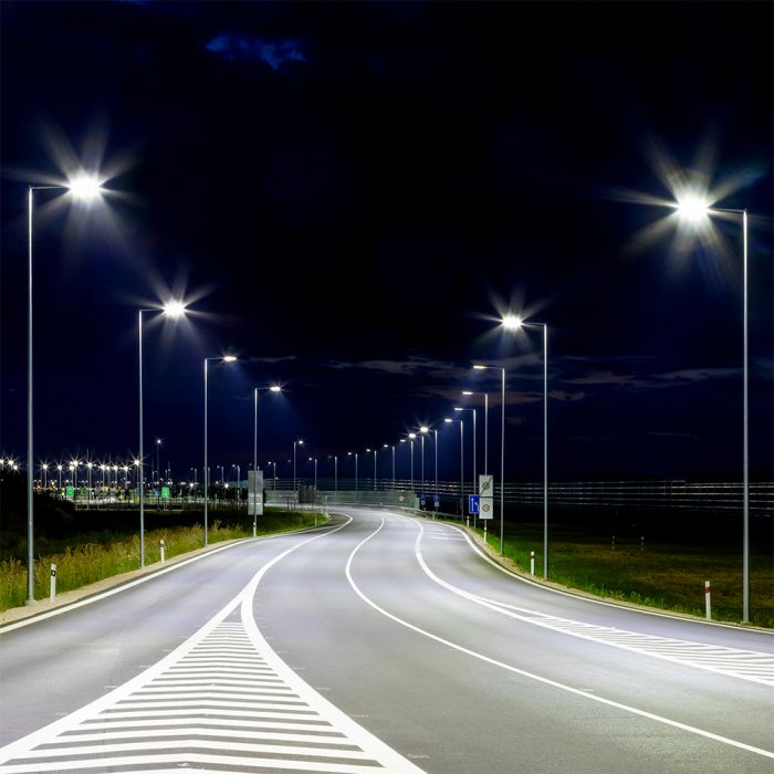 LED STREET LIGHT SLIM 30W CW 4050lm 120° GREY 375x135x63mm IP65