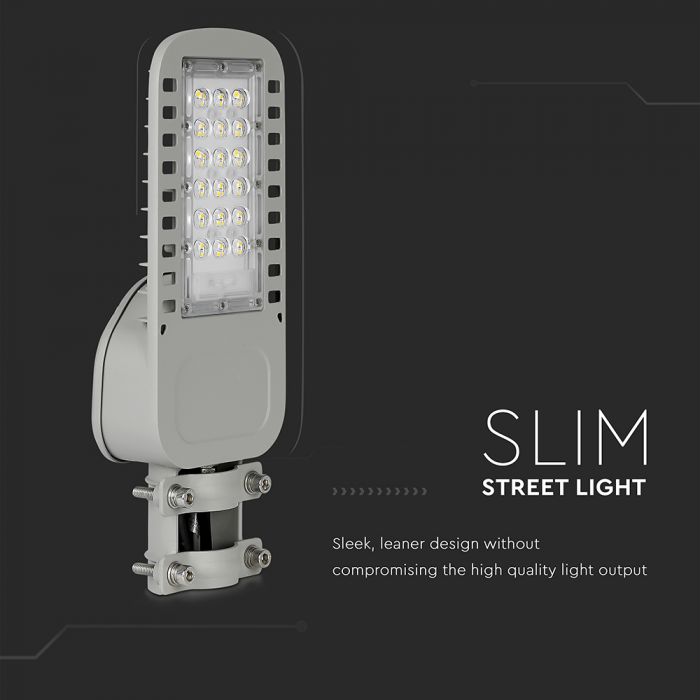 LED STREET LIGHT SAMSUNG CHIP 30W DL 4050lm 120° GREY 375x135x63 IP65