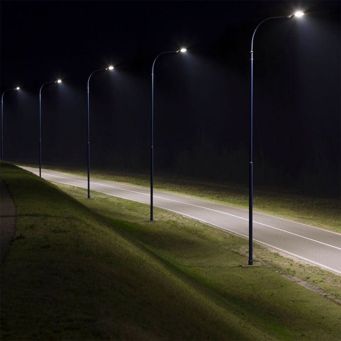 LED STREET LIGHT HIGH LUMENS 50W CW 6850lm 110° GREY 435X170 IP65