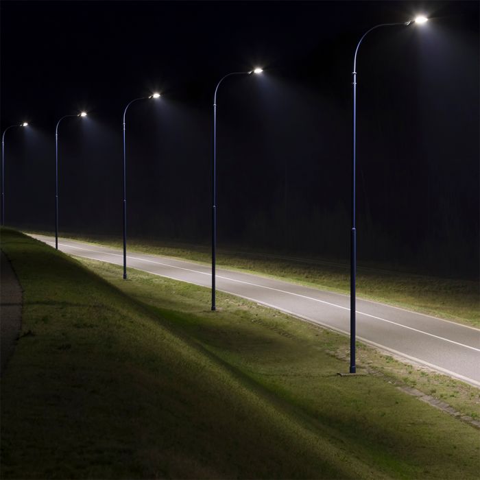 LED STREET LIGHT SLIM 150W CW 20300lm 120° GREY 535X260X64 IP65 IK07