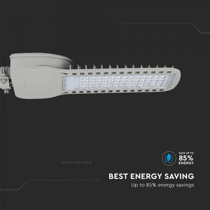 LED STREET LIGHT SLIM 150W CW 20300lm 120° GREY 535X260X64 IP65 IK07