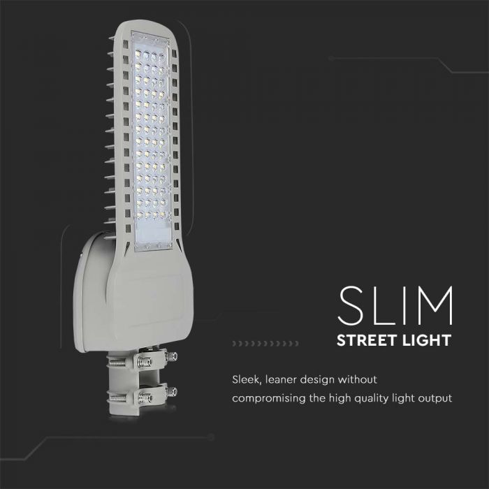 LED STREET LIGHT SLIM 150W CW 20300lm 120° GREY 535X260X64 IP65 IK07