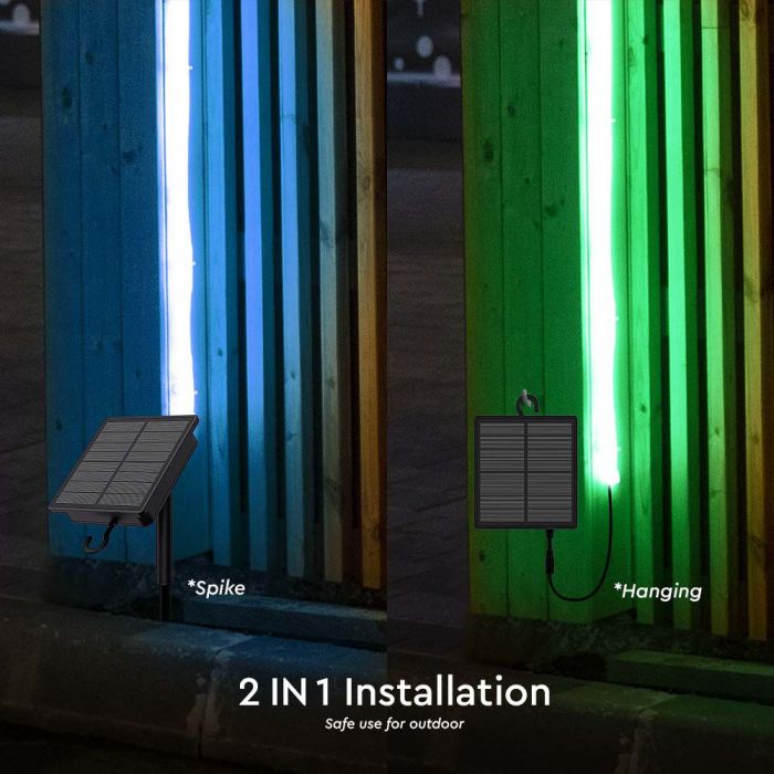 LED SOLAR PANEL STRIP KIT 120lm/m RGB IP67 5M