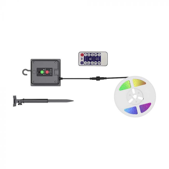 LED SOLAR PANEL STRIP KIT 120lm/m RGB IP67 5M