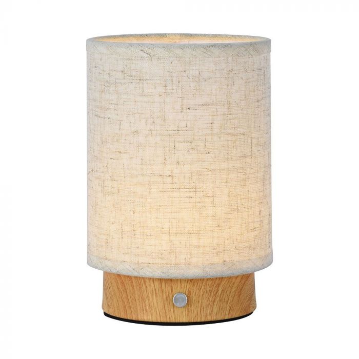 LED TABLE LAMP TOUCH DIMMING/RECHARGEABLE 3W 110lm WW 120° 120x175mm FABRIC/WOOD