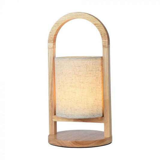 ED TABLE LAMP TOUCH DIMMING/RECHARGEABLE 1.5W 100lm WW 120° 160x320mm FABRIC BEIGE/WOOD HANDLE