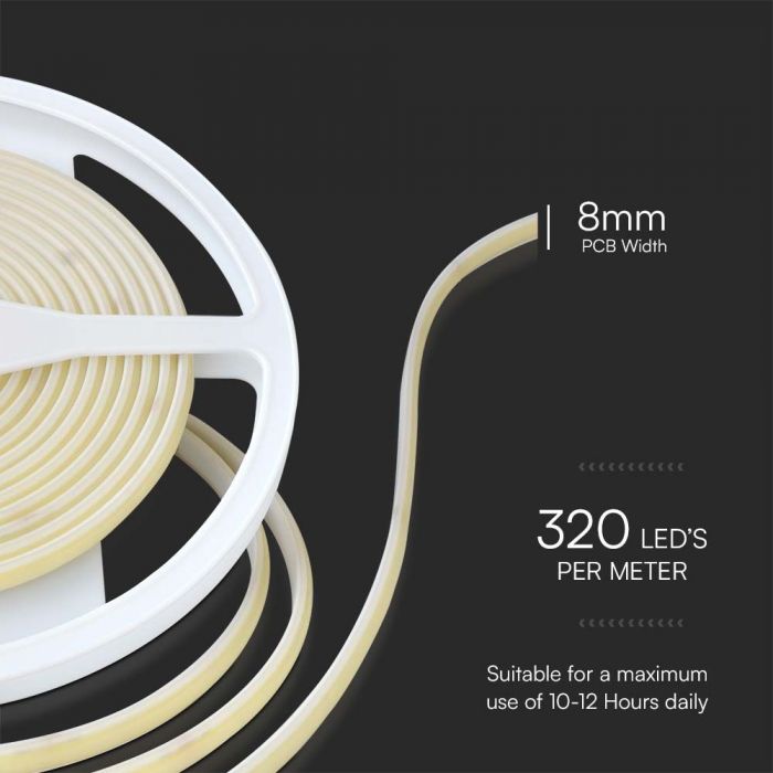 LED STRIP COB LIGHT CW 840Lm 10W/M 5? 24V IP67