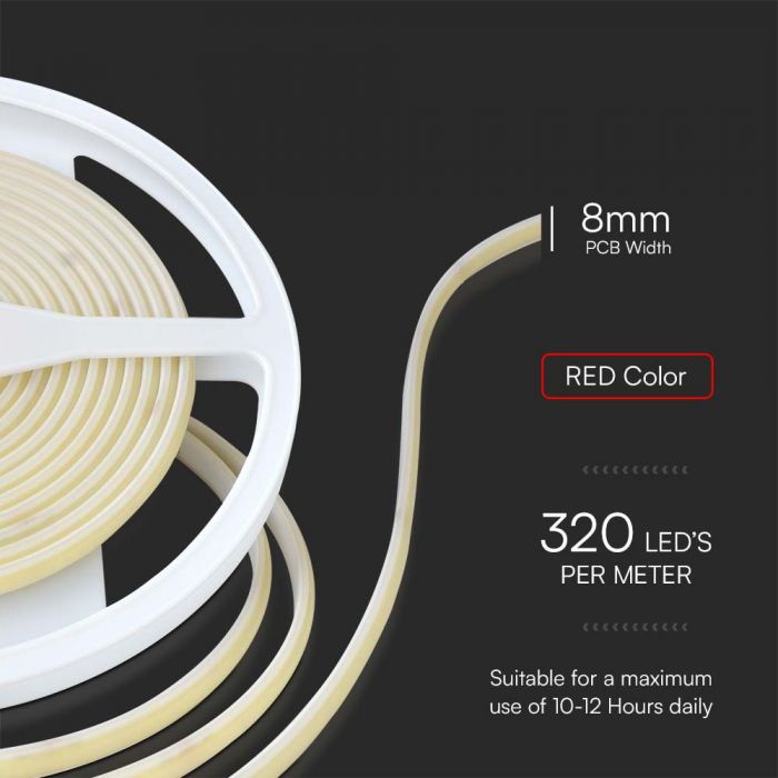 LED STRIP COB LIGHT RED 840Lm 10W/M 5? 24V IP67