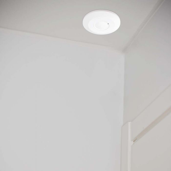 LED MICROWAVE MOTION SENSOR CEILING 360'D 1-8m(radius) adjustable 2000W  Max 115x24.3mm WHITE IP20