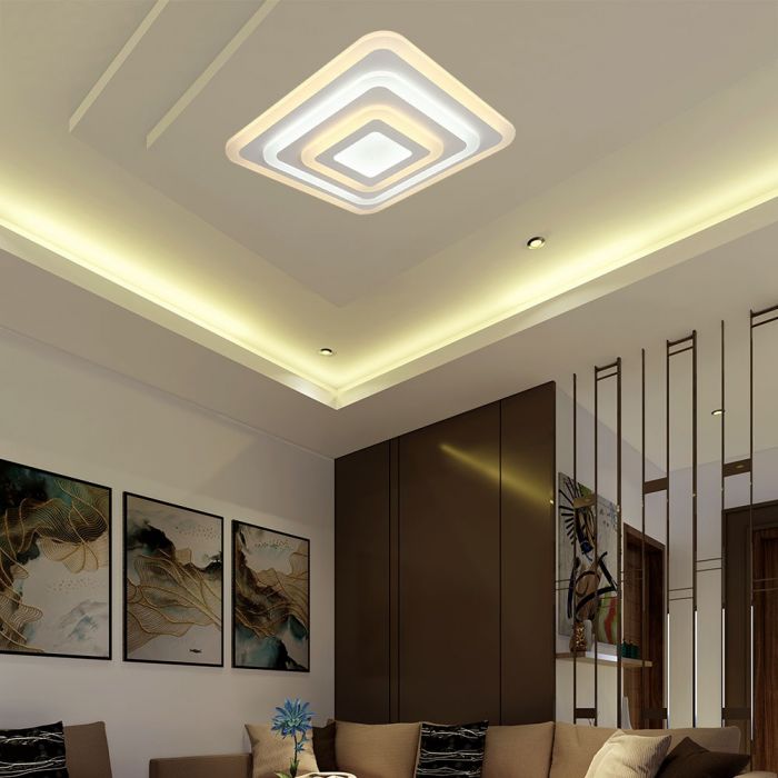 LED CEILING LIGHT 3 STEP DIMMABLE  77W 6700lm 3IN1 495x495x55mm WHITE