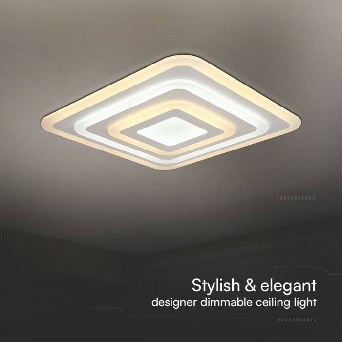 LED CEILING LIGHT 3 STEP DIMMABLE  77W 6700lm 3IN1 495x495x55mm WHITE