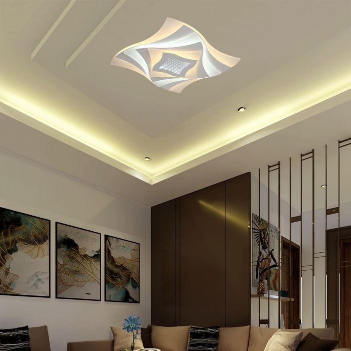 LED CEILING LIGHT 3 STEP DIMMABLE  75W 6500lm 3IN1 495x495x55mm WHITE