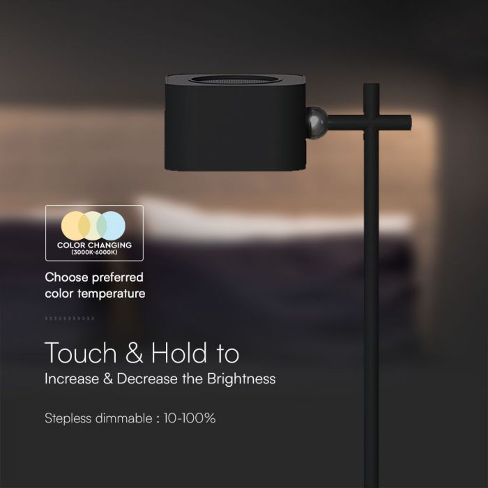 LED MAGNETIC TABLE LAMP TOUCH DIMMING 3W 300lm 3IN1 353x110mm BLACK