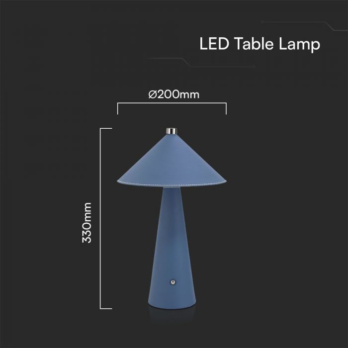 LED TABLE LAMP TOUCH DIMMABLE/RECHARGEABLE  3W 240lm 3IN1 200x330mm BLUE