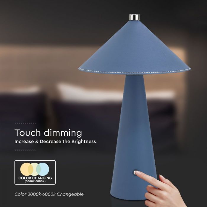 LED TABLE LAMP TOUCH DIMMABLE/RECHARGEABLE  3W 240lm 3IN1 200x330mm BLUE