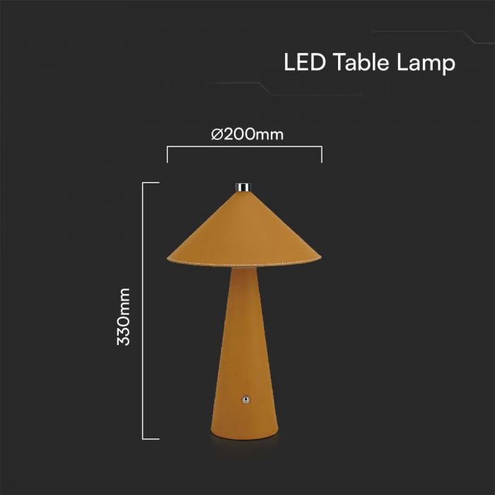 LED TABLE LAMP TOUCH DIMMABLE/RECHARGEABLE  3W 240lm 3IN1 200x330mm YELLOW