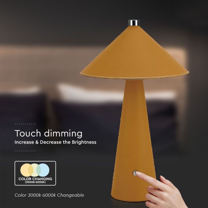 LED TABLE LAMP TOUCH DIMMABLE/RECHARGEABLE  3W 240lm 3IN1 200x330mm YELLOW