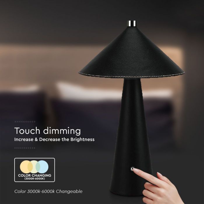 LED TABLE LAMP TOUCH DIMMABLE/RECHARGEABLE  3W 240lm 3IN1 200x330mm BLACK