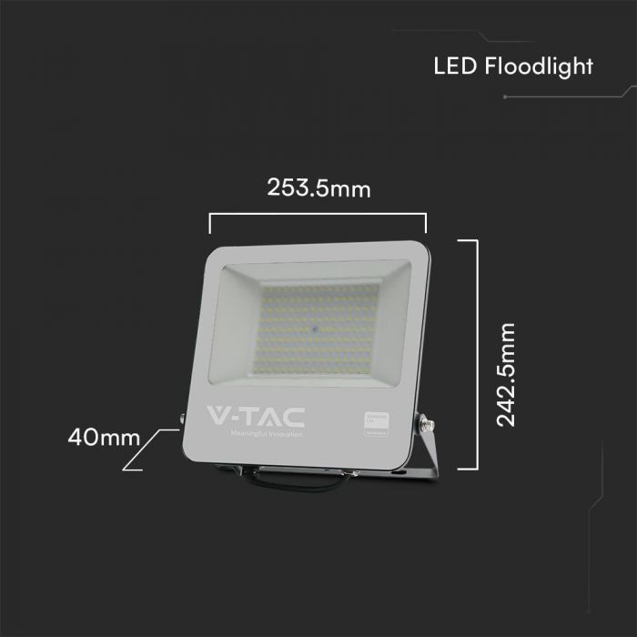 LED FLOODLIGHT 100W CW 8700lm 253.5x40x242.5mm BLACK BODY GREY FROSTED GLASS SAMSUNG IP65