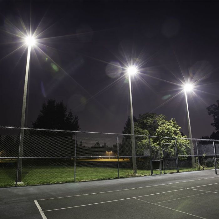 LED FLOODLIGHT 100W DL 8700lm 253.5x40x242.5mm WHITE BODY GREY FROSTED GLASS SAMSUNG IP65