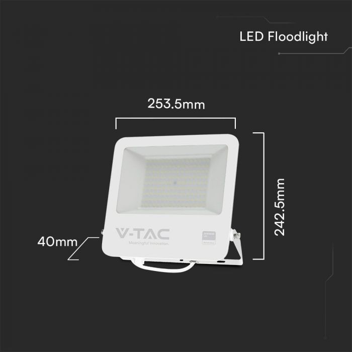 LED FLOODLIGHT 100W DL 8700lm 253.5x40x242.5mm WHITE BODY GREY FROSTED GLASS SAMSUNG IP65