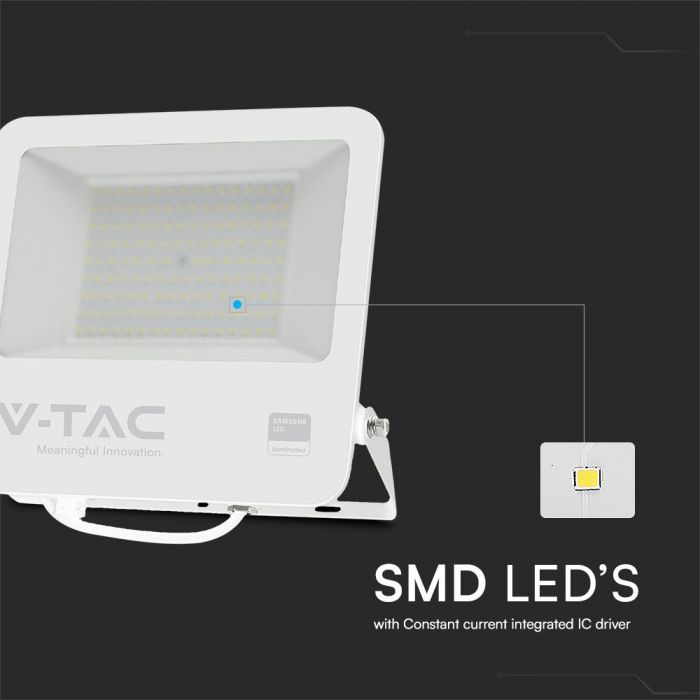 LED FLOODLIGHT 100W DL 8700lm 253.5x40x242.5mm WHITE BODY GREY FROSTED GLASS SAMSUNG IP65