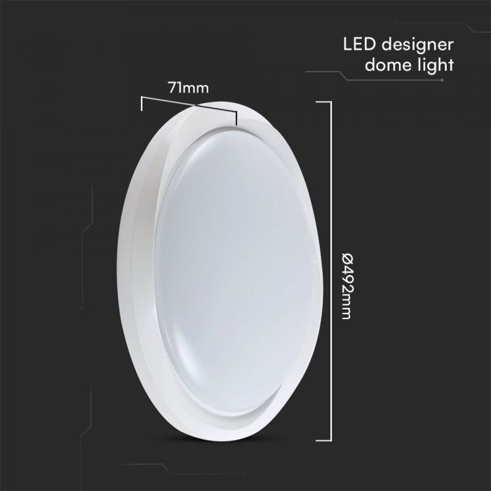 LED DESIGNER Ceiling Light with Remote Control CCT Changing 30/60/30W 6000lm 360° 492x71mm DIMMABLE-Cyclone Cover