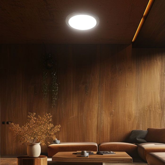 LED DESIGNER Ceiling Light with Remote Control CCT Changing 30/60/30W 6000lm 360° 492x71mm DIMMABLE -WOOD GRAIN CYCLONE COVER