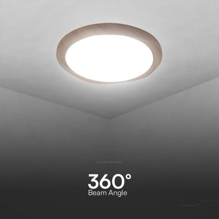 LED DESIGNER Ceiling Light with Remote Control CCT Changing 30/60/30W 6000lm 360° 492x71mm DIMMABLE -WOOD GRAIN CYCLONE COVER