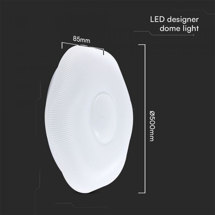 LED DESIGNER Ceiling Light with Remote Control CCT Changing 30/60/30W 6000lm 360° 500x85mm DIMMABLE -PLUM BLOSSOM COVER