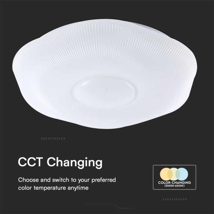 LED DESIGNER Ceiling Light with Remote Control CCT Changing 30/60/30W 6000lm 360° 500x85mm DIMMABLE -PLUM BLOSSOM COVER