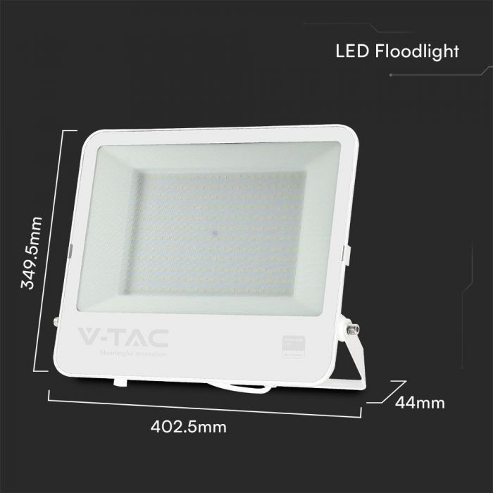 LED FLOOD LIGHT 200W CW 17540lm WHITE BODY WHITE FROSTED GLASS SAMSUNG CHIP 402.5x44x349.5mm IP65