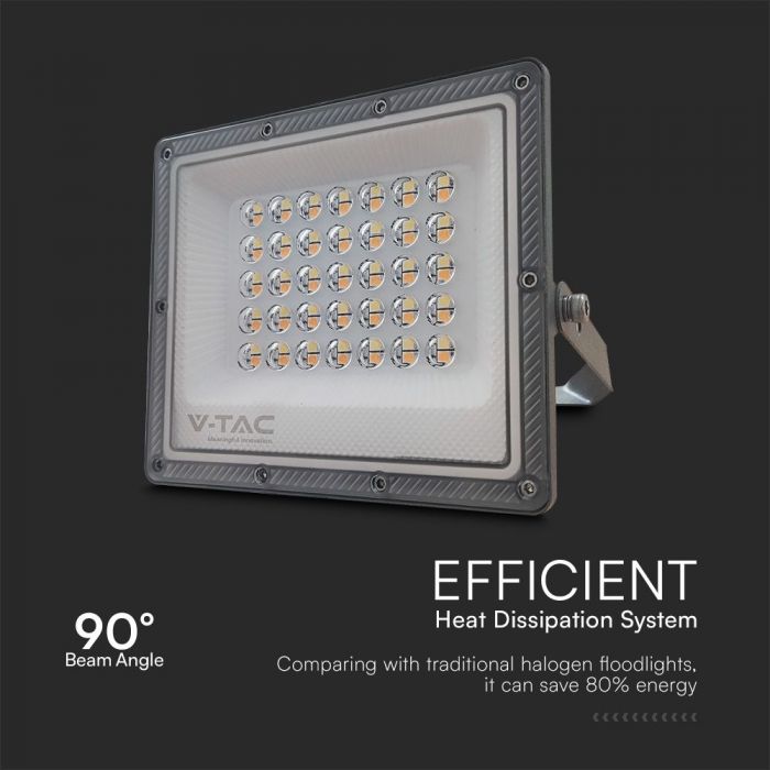 LED FLOOD SLIM 30W 3IN1 90° 2350lm IP65 GUN GREY