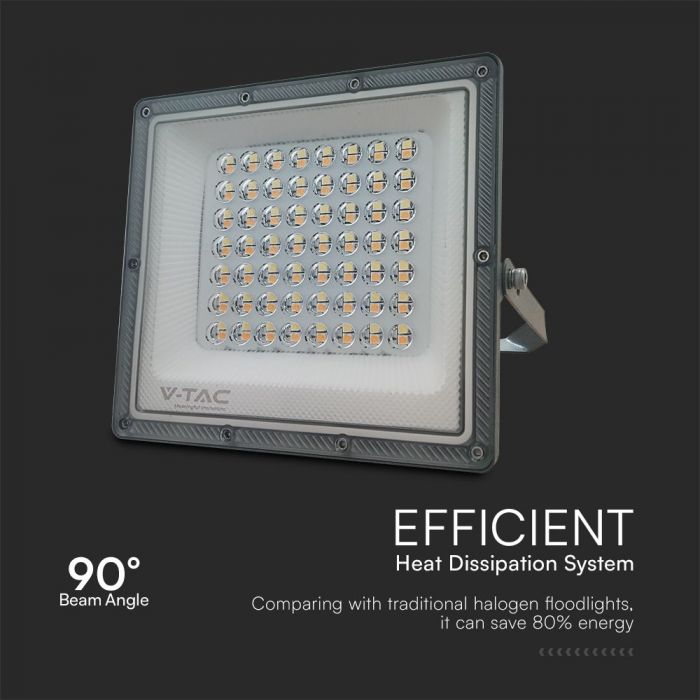 LED FLOOD SLIM 50W 3IN1 90° 5000lm IP65 GUN GREY