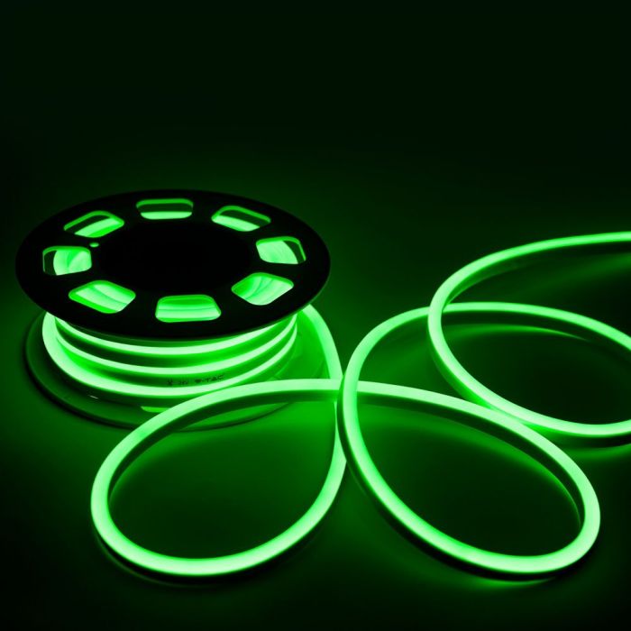 LED NEON FLEX 120LEDs GREEN 24V 8W 350lm 10M/ROLL 160° IP65