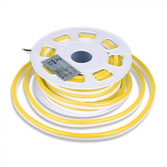 LED NEON FLEX 120LEDs YELLOW 24V 8W 400lm 10M/ROLL 160° IP65