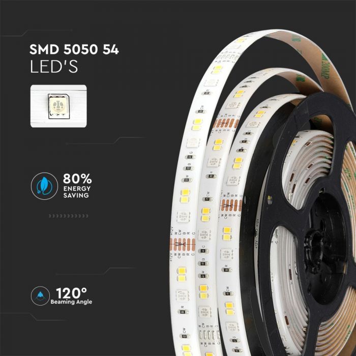 LED STRIP LIGHT RGB+W WIFI SMART 5050 SMD 230Lm 60LED/4W/M 12V KIT IP65