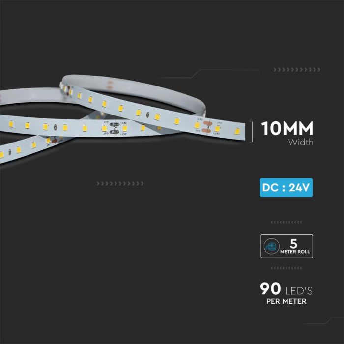 LED STRIP LIGHT SMD 90LEDs CW 800Lm 4W/M 24V 5M 200lm/W