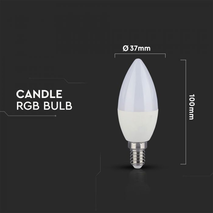 LED E14 LAMP RGB+DL 3.5W 320lm 200° CANDLE WITH REMOTE CONTROL DIMMABLE