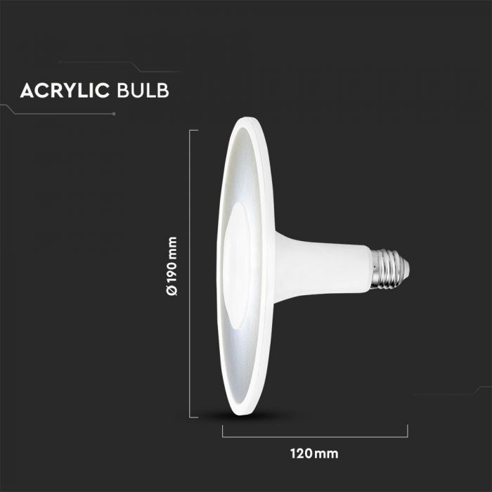 LED E27 UFO CEILING LAMP ACRYLIC 11W DL 900lm 120° 190X120 SAMSUNG CHIP