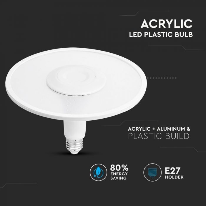 LED E27 UFO CEILING LAMP ACRYLIC 11W CW 900lm 120° 190X120 SAMSUNG CHIP