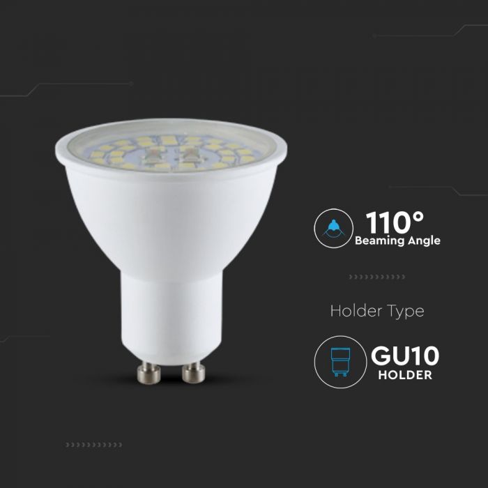 LED GU10 LAMP 5W WW 750lm 110° 50X58 TRANSPARENT A++