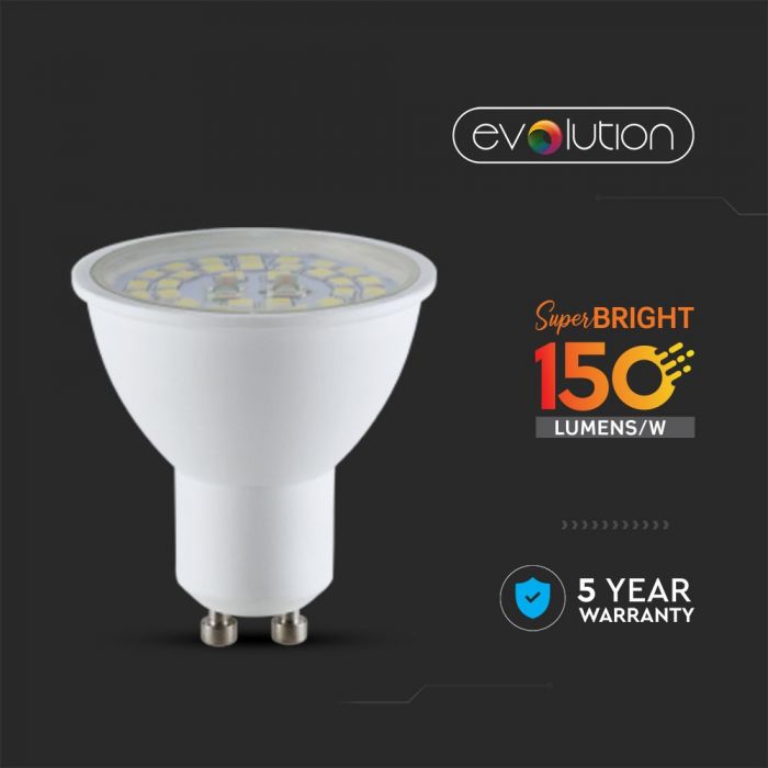 LED GU10 LAMP 5W WW 750lm 110° 50X58 TRANSPARENT A++