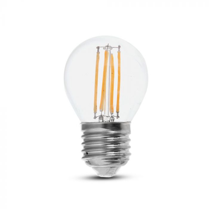 LED E27 FILAMENT LAMP 6W CW 600lm 300° 45X72 G45 GLOBE