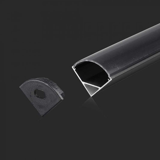 ALUMINIUM PROFILE MILKY COVER 2000X15.8X15.8mm CORNER BLACK