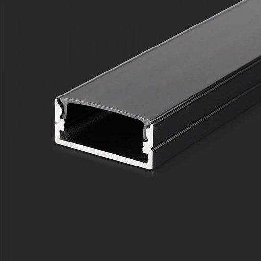 ALUMINIUM PROFILE MILKY COVER 2000X23.5X10 BLACK