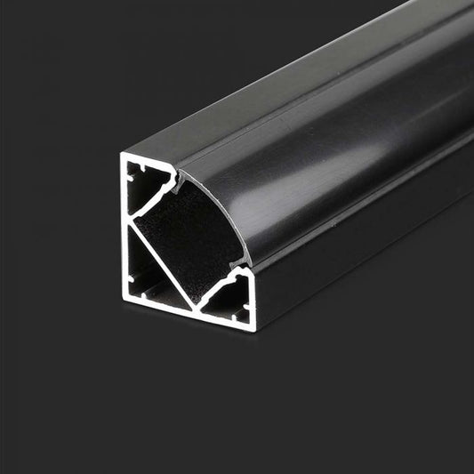 ALUMINIUM PROFILE MILKY COVER 2000X19X19 CORNER BLACK